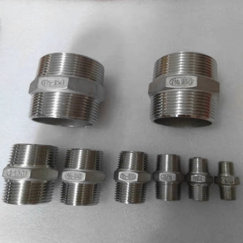 1/8 "1/4" 3/8 "1/2" 3/4 "1" 1-1/4 "1-1/2" bsp naar Buitendraad Hex Tepel Geneste Reducer Pijp Rvs 304