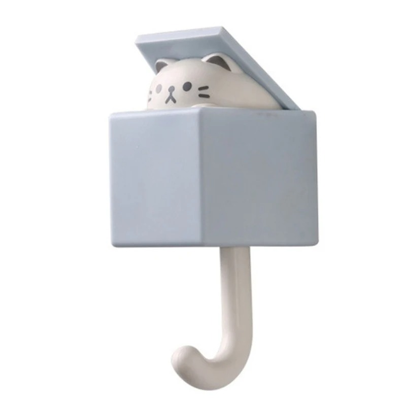 Cartoon Cat Hook Self Adhesive Dormitory Bedroom Door Hangers Hooks Key Umbrella Towel Cap Coat Rack Wall Animal Decoration Rack: Bronze