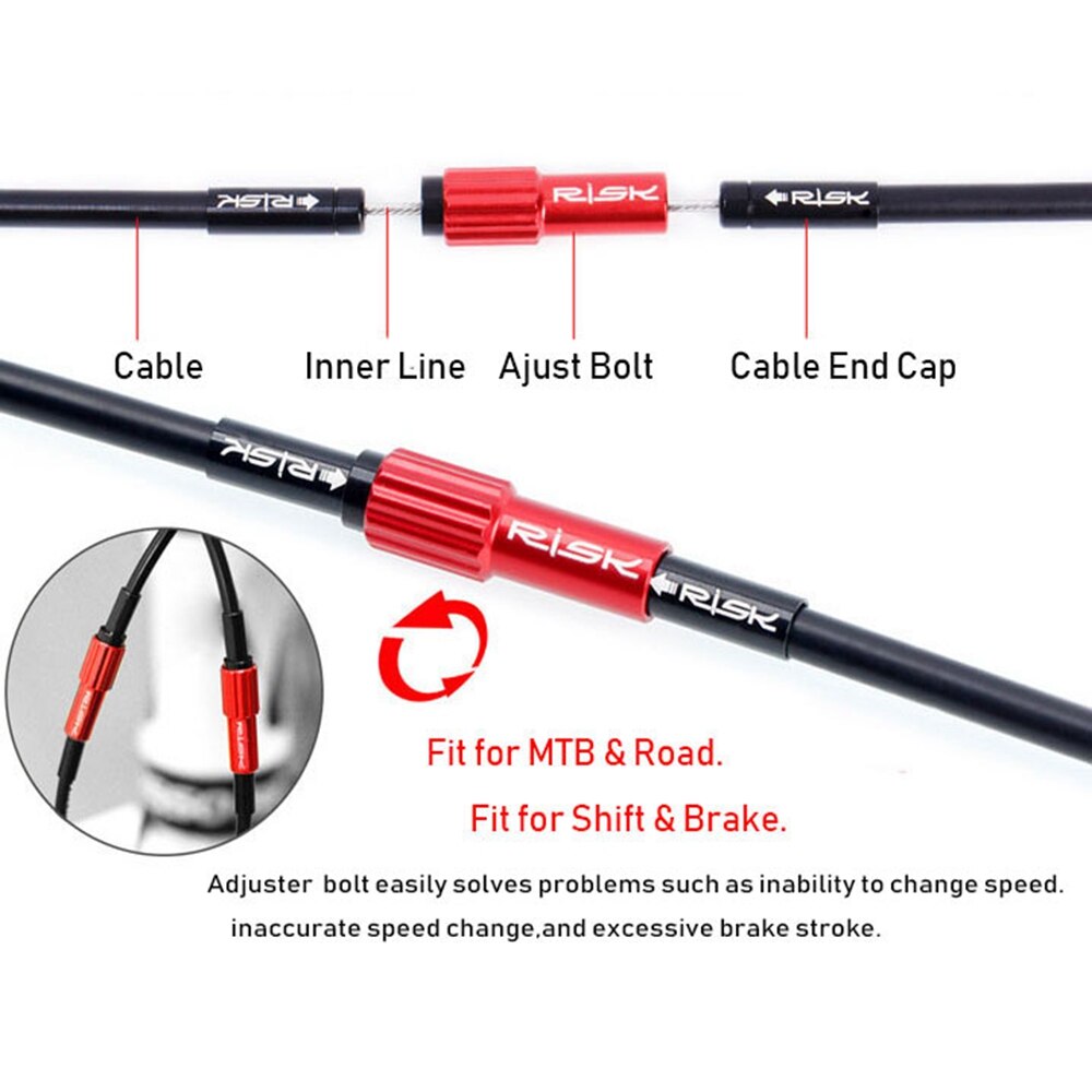 1PC MTB/Road Bike Micro Adjustable Screws Shifter Cable Line Parts Regulator Brake Cable Gear Shift Connector Cycling Accessory