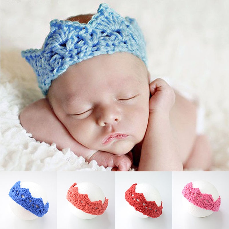 Knit Kroon Baby Hoofdband Baby Baby Tulband Hoofdbanden Voor Meisjes Kids Peuter Prinses Haarband Haarband Baby Haar Accessoires