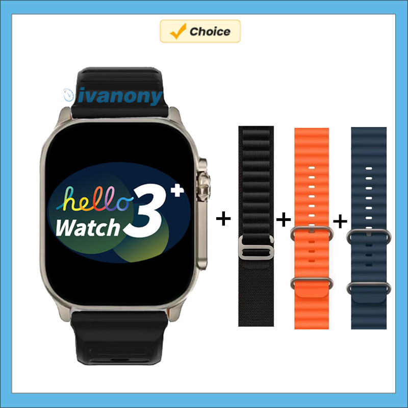 Relógio inteligente hello watch 3 plus ultra 4gb 49mm tela amoled resposta chamada assistente de voz chatgpt ebook duplo núcleo rastreador de fitness: Verde