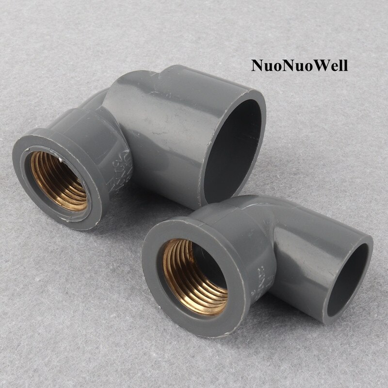 15pcs 20~32mm To 1/2"~1" Copper Thread PVC Elbow Joints Garden Irrigation Water Pipe Connectors Aquarium Fish Tank Tube Joints