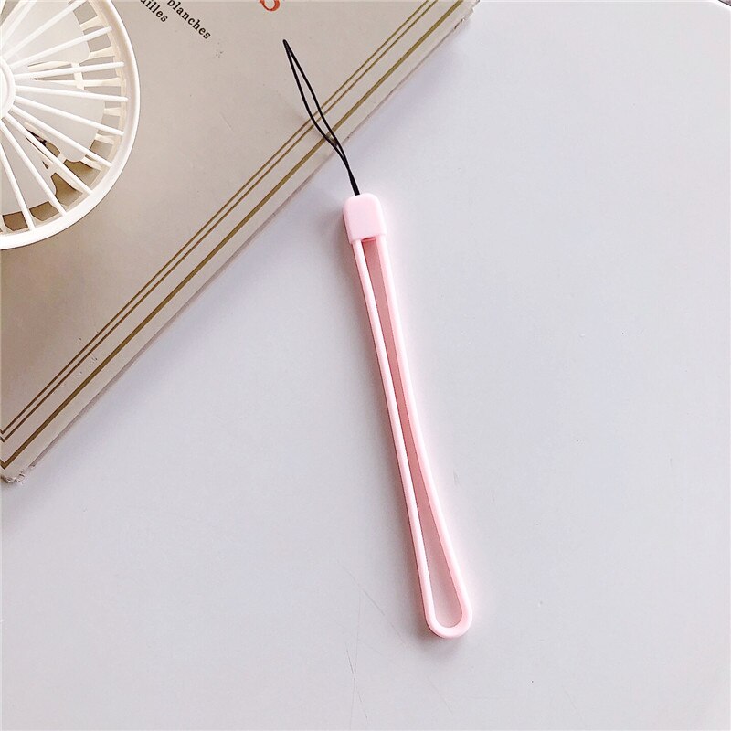 Liquid Soft Rubber Silicone String Wrist Lanyard for Keys Mobile Phone Charm Strap for iPhone Samsung Huawei Finger Ring Pendant: Pink