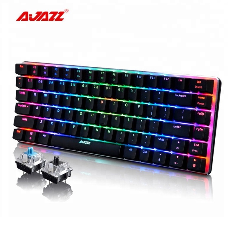 AJAZZ AK33 RGB Mechanical Keyboard Compact 82 Keys Anti-Ghosting Wired Gaming Keyboard for Win PC Gamer