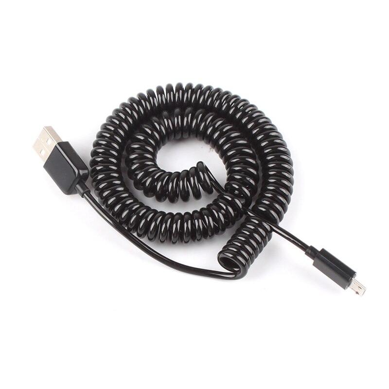 10ft 3M Spring Coiled USB 2.0 Male to Micro USB 5 Pin Data Sync Charger Cable #23669