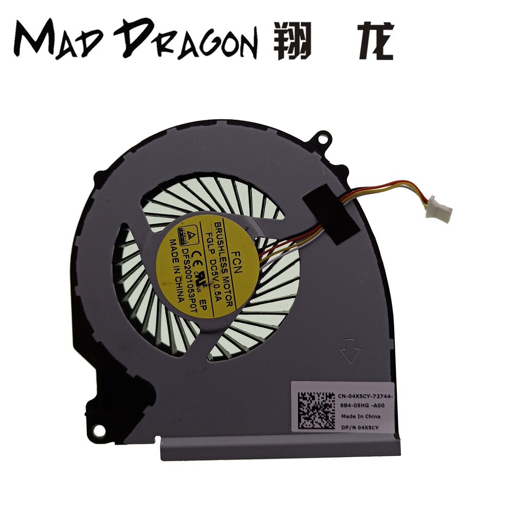 Mad dragon brand laptop kylfläktmontering cpu-fläkt gpu-fläkt för dell inspiron 15 7000 7557 7559 0 cc 0kn cc0kn 0 rjx 6n 04 x 5cy