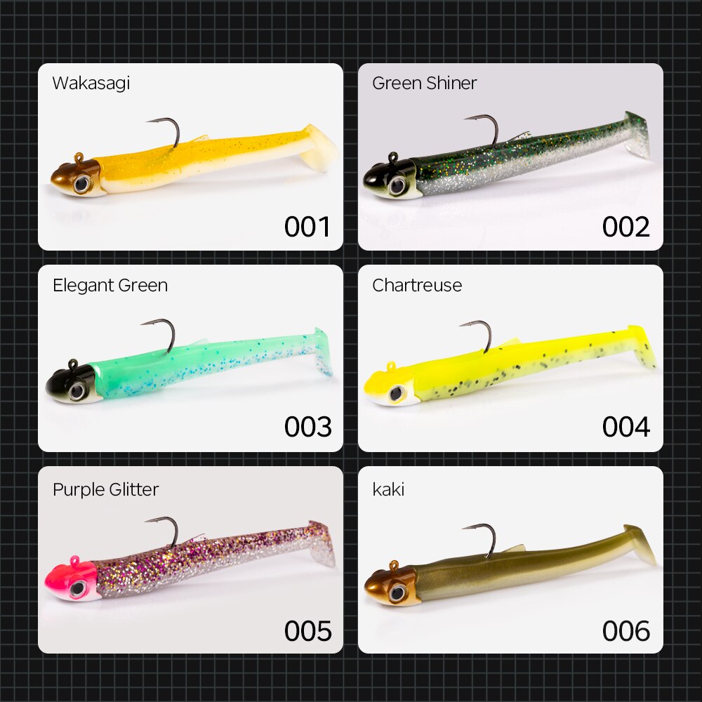 Hunthouse Official Store Fishing Soft Lure sinking 10g/15.3g/20.7g 100mm Jig Head Reflective Wobbler Crazy Eel for bass pike