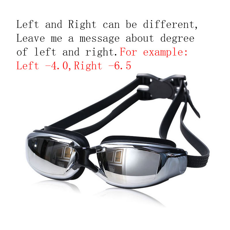 Swimming Glasses Myopia Men Women Anti Fog Adults Prescription Waterproof Swim Pool Eyewear Optical Diving Goggles: Right Left Different