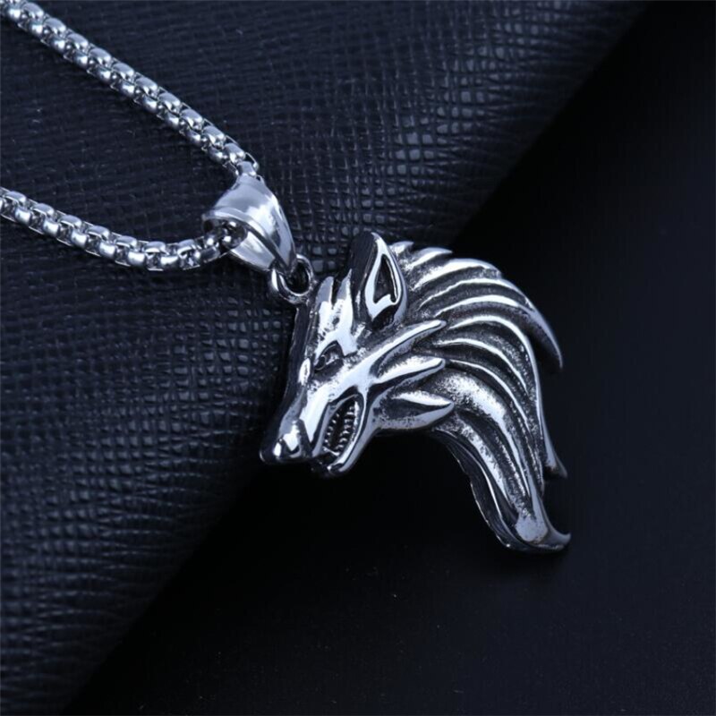 Punk Brave Men Wolf Tooth Pendant Necklaces Men Jewelry Fang Tooth Amulet Pendant Necklaces XLCT009