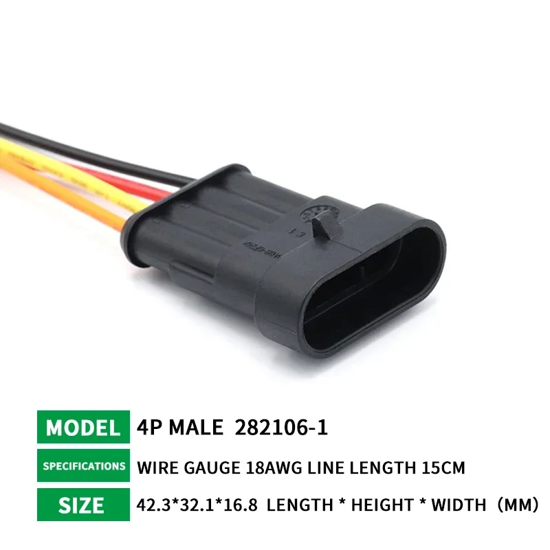 1/2/3/4/5/6 Pin HID Serie Waterdichte Auto Vrachtwagen Connector 15 CM 18AWG Kabel Bedrading Kit 5/20/100 Sets met Plug