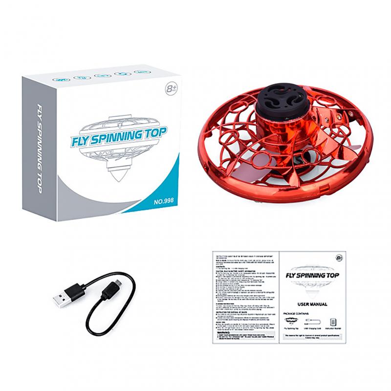 2/1PCS Mini Drone UFO Gyroscope Fly Hand Operated Induction Aircraft Flying Fingertip Gyroscope Quadrocopter