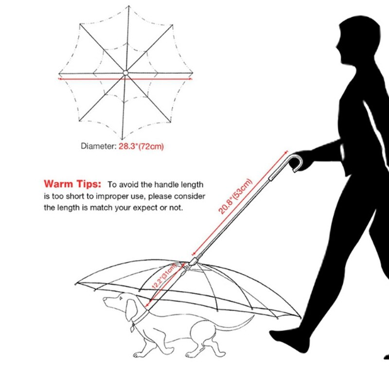 Pet Paraplu, Hond Wandelen Paraplu, Met Leiband, Geschikt Voor Kleine Honden