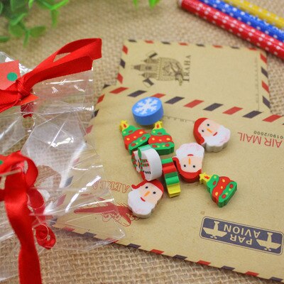 Christmas Stationery Eraser 50/pcs School Student Supplies Drawing Sketches Pencil Eraser art Supplies Stationery