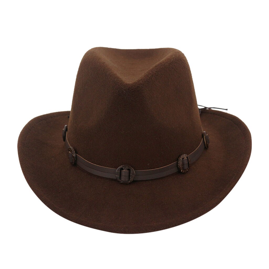 Solid Cowboy Hat Men Western Cowboy Hat Women Winter Cowboy Hat Roll-up Wide Brim Cowgirl Hat Classic Cattleman Hat De8: Coffee