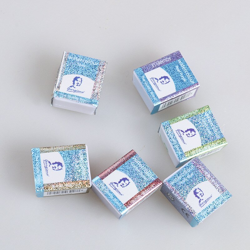 Giorgione High-End Kunstenaar Aquarel Verf Set Bevat Parelmoer Kleur Met Aquarel Kwast In Een Draagbare Metalen Doos