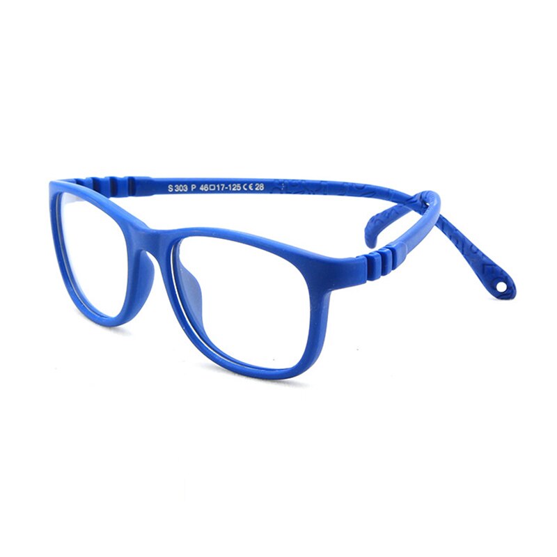 AIMISUV 2022 Ultralight TR90 Flexible Glasses Frame Kids Square Optical Silicone Clear Eyeglasses Children UV400: C3Blue