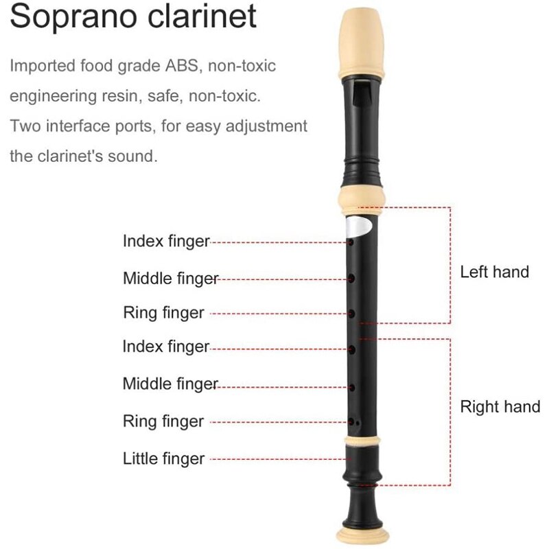 Professionele Verstelbare 8 Gat Treble Fluit Food Grade Abs Niet Giftig Sopraan Recorder Klarinet Grote Voor Kinderen
