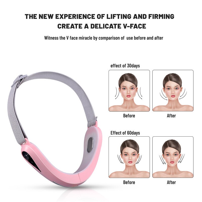 CkeyiN Electric V-Face Shaping Massager Face Machine EMS LED Light Vibration Facial Lifting Slimming Double Chin Reducer Beauty