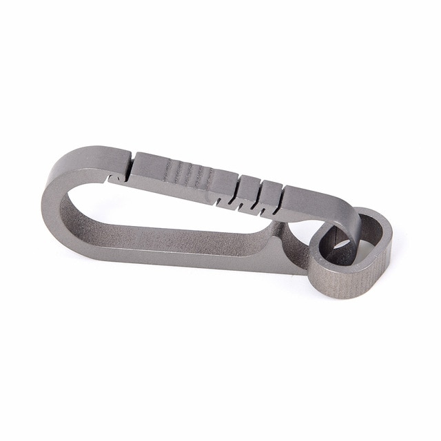 Titanium Legering Sleutelhanger Rugzak Lichtgewicht Opknoping Gesp Outdoor Karabijnhaak Roest-Proof Quick Rebound 4.6Cm/6.6Cm Optionele: B Gray