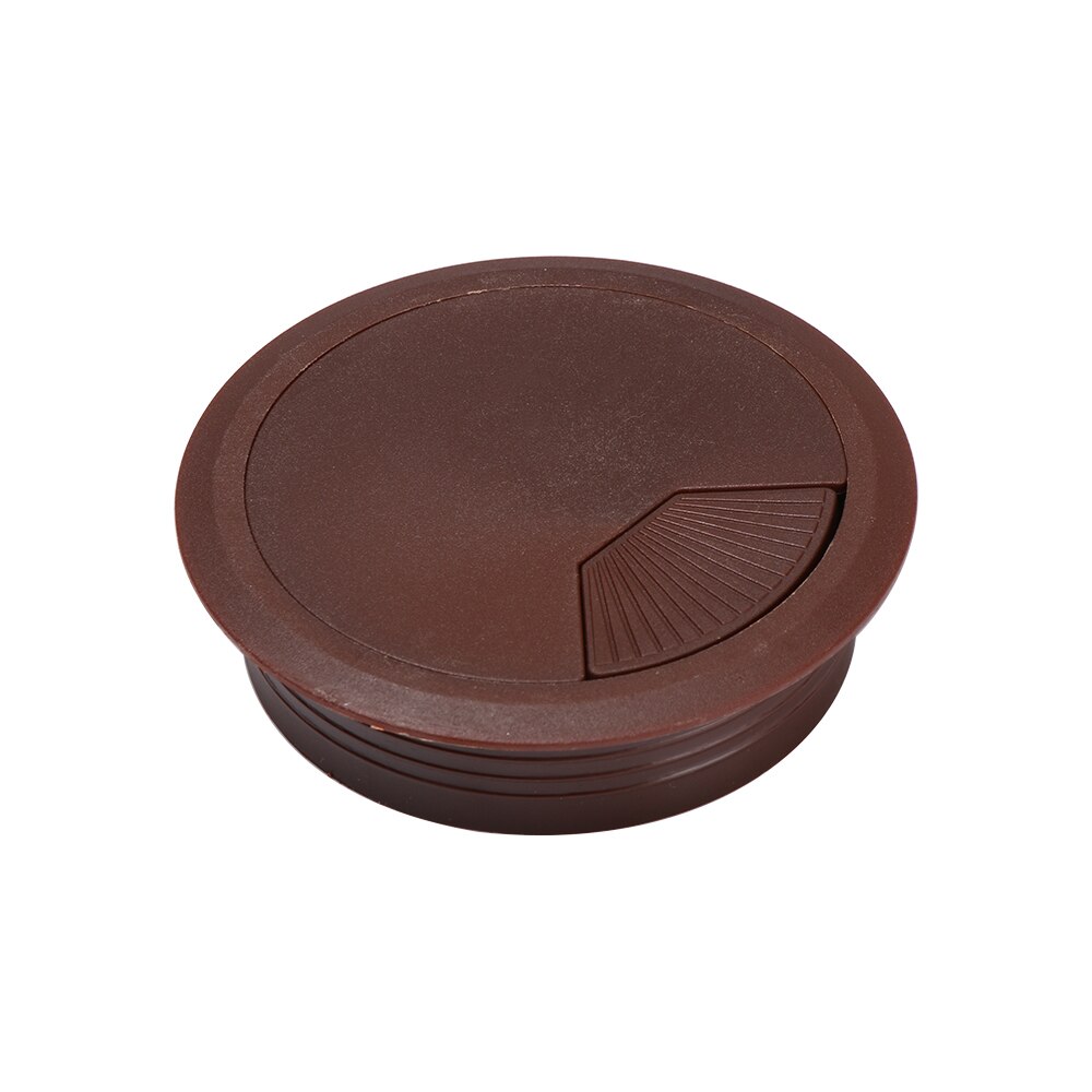 60/80mm Schreibtisch Tisch Kunststoff Kabel Loch Abdeckung Kabel Verschluss Schnalle Linie PC Computer Schreibtisch Runde Draht Ordentlich tülle Büro Draht Halten: dark brown / 60mm
