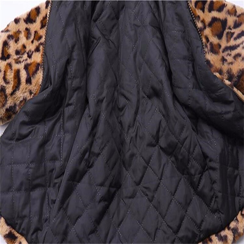 LILIGIRL Meisjes Bont Jas Luipaard Baby Kids Katoen Uitloper Jas Prinses Lange Jassen voor Kinderen Winter Kleding
