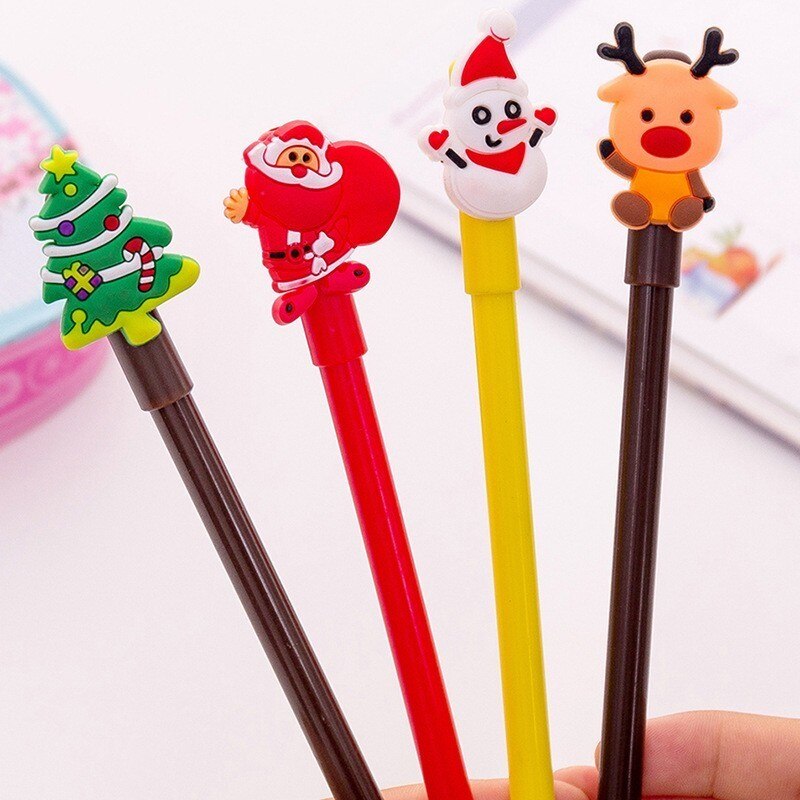 4 Pcs/set Cartoon Christmas Tree Santa Claus Snowman Elk Gel Pens for School Office Supply Escolar Papelaria Gel Pen Stationery