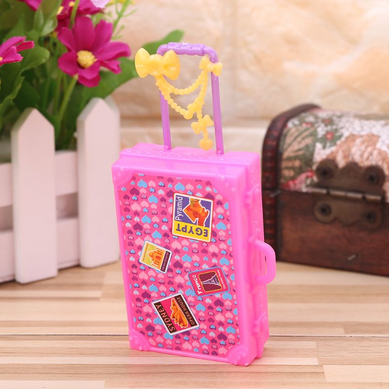 Puppe Koffer Spielzeug Reise Nette Möbel Puppenhaus Gepäck Simulation 3D Spielen Haus Spiel freundlicher freundlicher Mädchen Stamm Plast