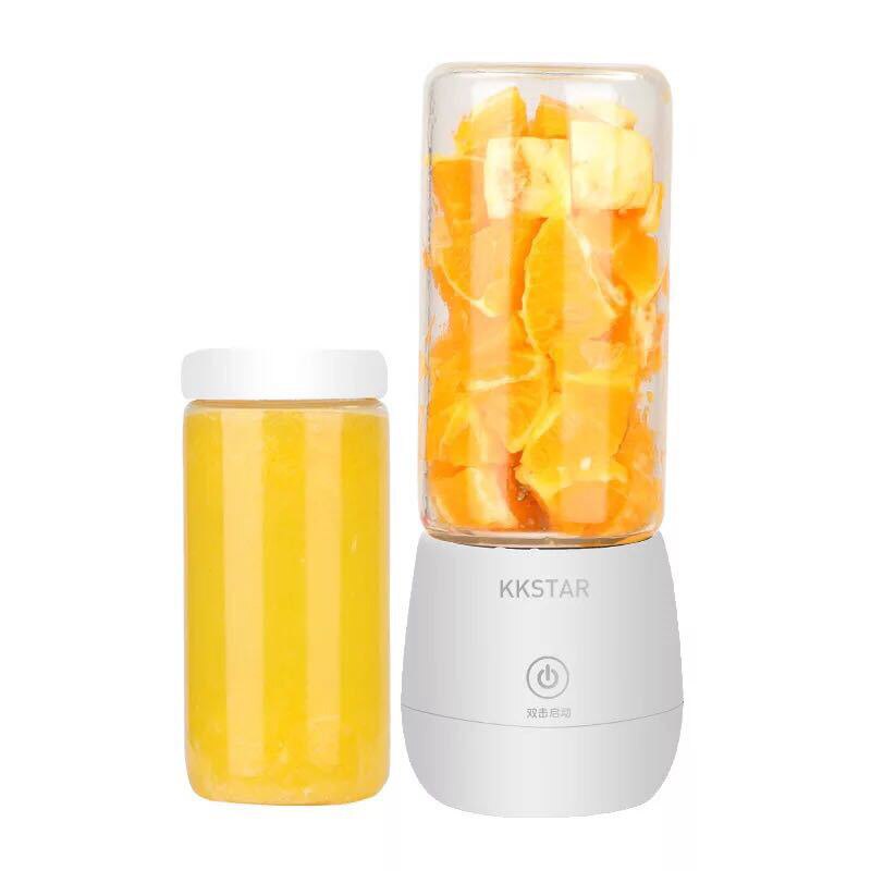 HA-Life 450ml Portable Electric Juicer Blender Auto Wireless Multi-Functional USB Charging Cut Mixer juce Glass cup Convenient: 2 cups White