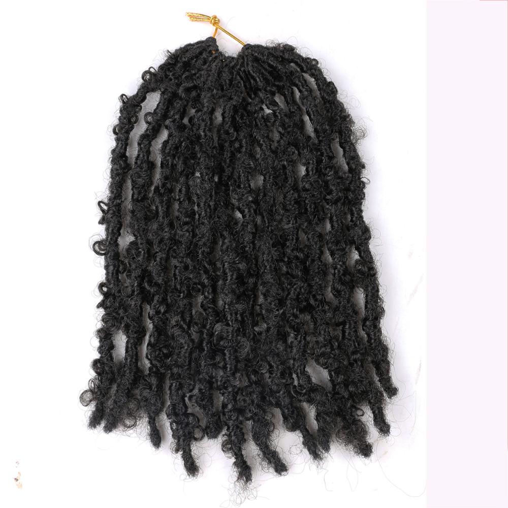 Flyteng Butterfly Loc Crochet Hair For Black women 12 Inch Pre-Looped Distressed Locs Crochet Braids
