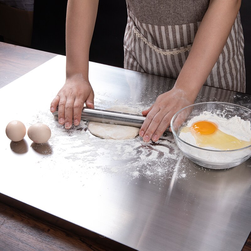 Non-stick Rolling Pin Stainless Steel Handle Dough Roller Bake Cake Pizza Dumpling Pastry Accessories Household Kitchen Gadges