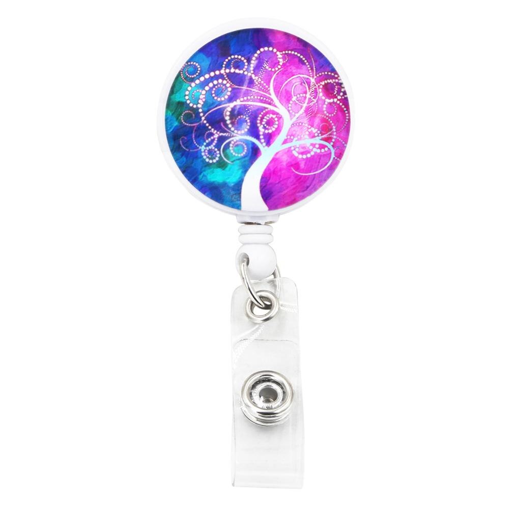 1PC ID Retractable Badge Holder with Alligator Clip Life Tree Retractable Cord ID Badge Reel 24 inch: K93