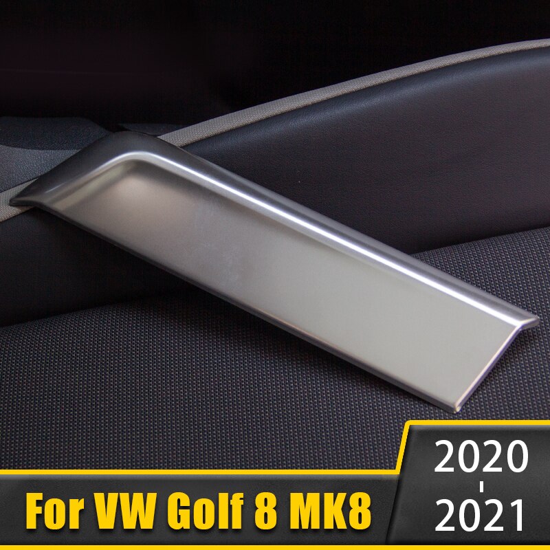 Panel de mechero frontal de acero inoxidable para coche Volkswagen, cubierta embellecedora con marco USB, accesorios de pegatina, para VW Golf 8 MK8 2022