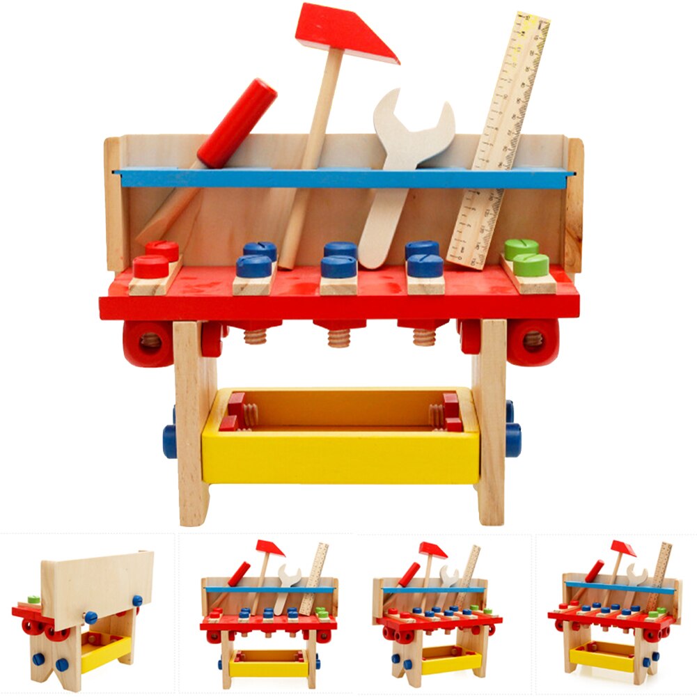 Clé jouet Kit tournevis en bois enfant semblant jouer travail outil ensemble ingénieur enfants échelle éducative