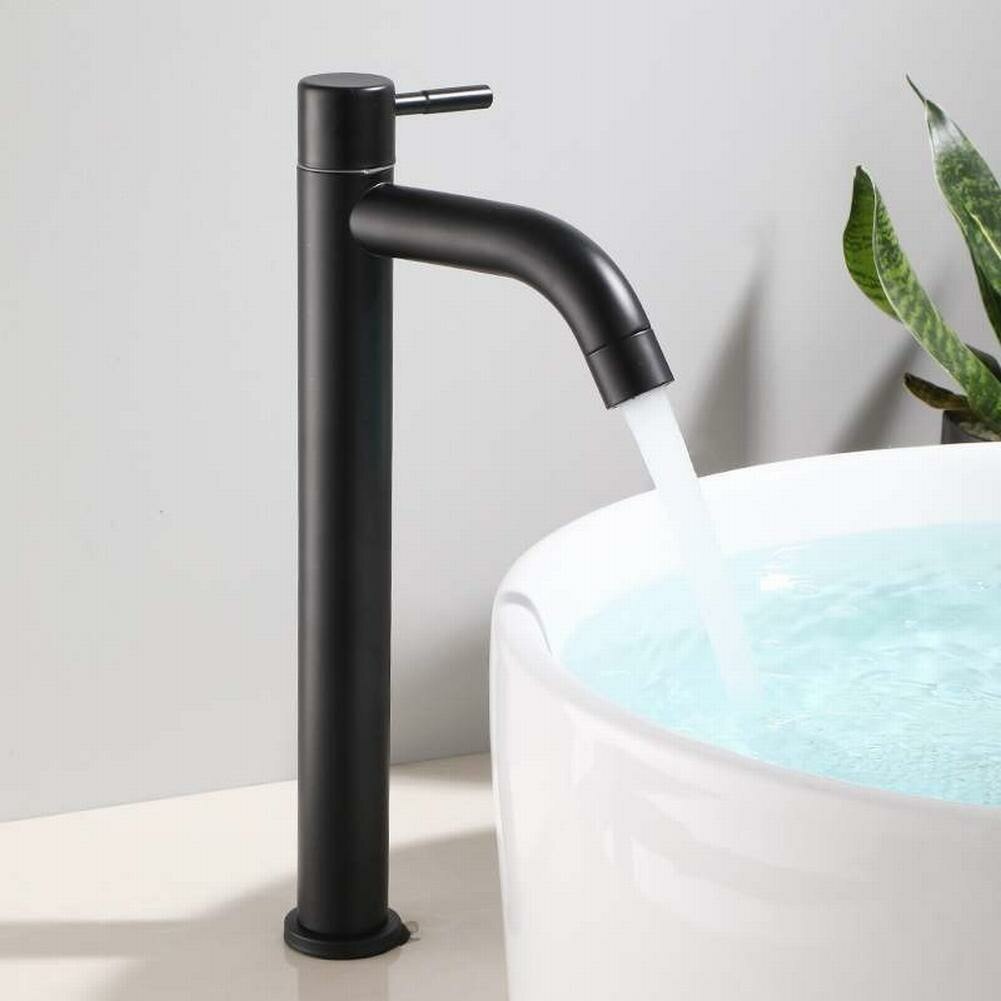 Rvs Zwart Enkele Koude Wastafel Kraan Badkamer Teller Wastafel Kraan Voor Keuken Badkamer Sink Wastafel Water Kranen Kraan