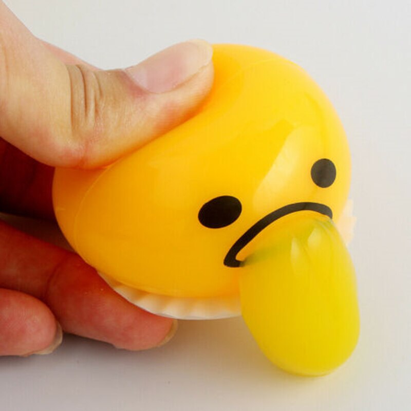 Squishy Puking Egg Yolk Stop Stress Festival Fun Yellow Lazy Egg Joke Toy Ball Egg Party Funny Toys