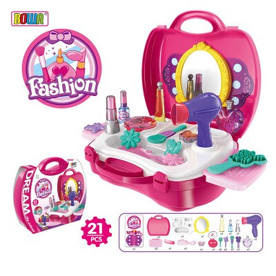 8 arten freundlicher Simulation Spielzeug Anzug Küche Kochen Utensilien freundlicher Kosmetik Spielzeug Abs Kunststoff Spielen Haus Rucksack Kasten: 5