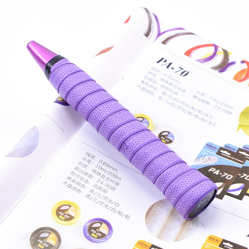 10pcs/pack Tennis Racket PU Overgrip Anti-skid Sweat Absorbed Soft Wrap Taps Tenis Racquet Damper Dry/ Vibration Tacky Grips: Purple