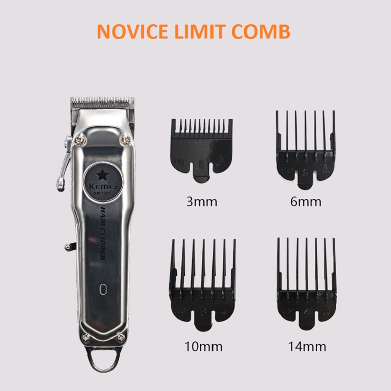 Kemei 1996 tout-métal tondeuse à cheveux électrique pousser cisaillement sans fil tondeuse pour hommes puissant coupe de cheveux Machine