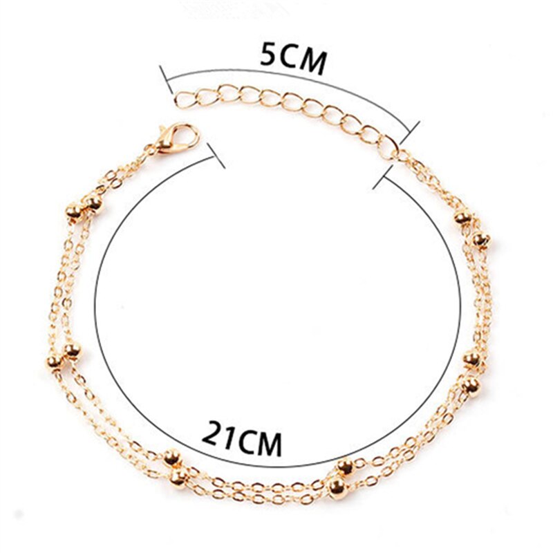 Trendy Zomer Eenvoudige Kralen Multilayer Ketting Enkelband Voor Vrouw Bohemian Vintage Schoeisel Been Armbanden Vrouwelijke Voet Sieraden