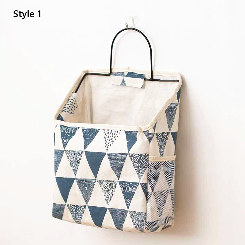 Coton livre débris stockage tenture murale sac de rangement chambre dortoir sac de rangement décor à la maison: Style 1