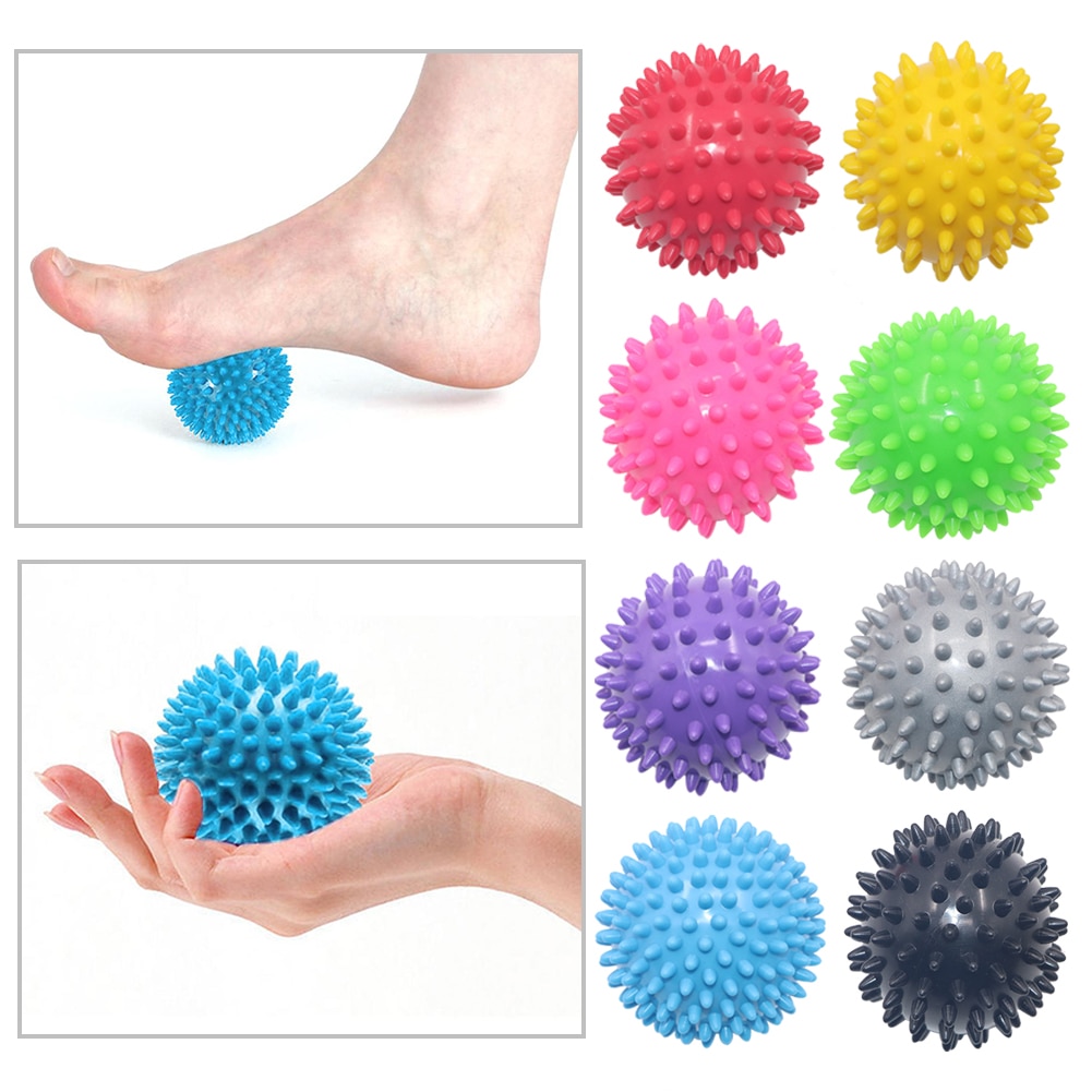 2 stk pvc massasje ball 7.5cm spike ball acupoint grip ball point nail fascia yoga ball fitness ball hedgehog ball