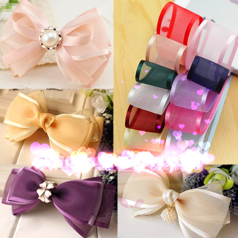 5 Meter 3/4 "(20mm) breitseite Organza Band Bogen Hochzeit Weihnachten Party Verpackung Dekoration Spitze Handwerk wählen Farben