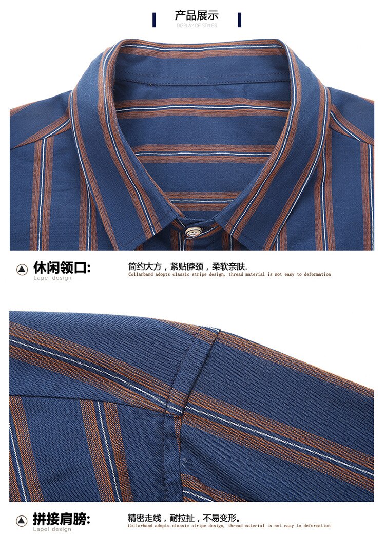 men plus size shirt short sleeve 6XL 7XL 8XL Men business srtipe Shirt Loose Short Sleeve casual shirts Cotton Mens