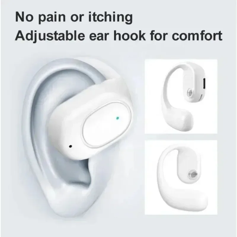 Single Wireless Earphones Air Conduction OWS Headphone HiFi Ear-Hook Music Sports Noise Cancel Headset for All Smartphones
