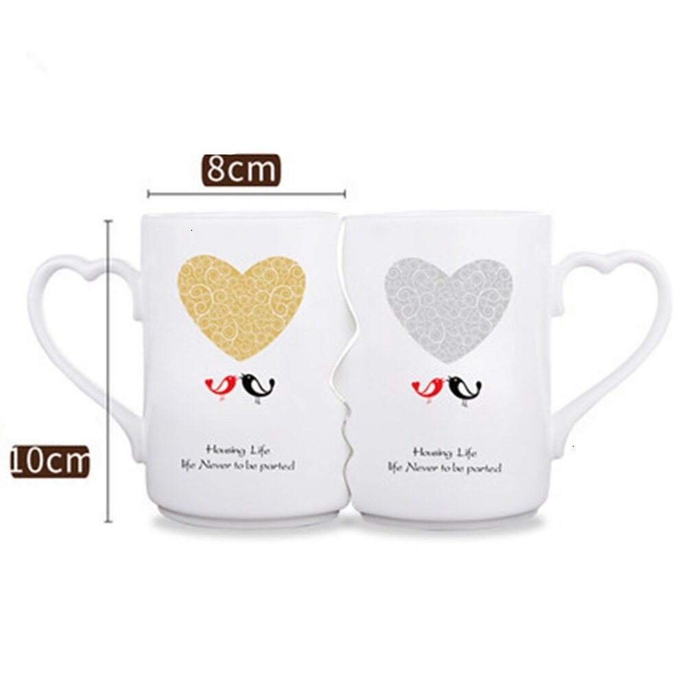 2 pièces/ensemble en céramique Couple tasse tasse à eau tasse à café lait tasse mariage Valentine