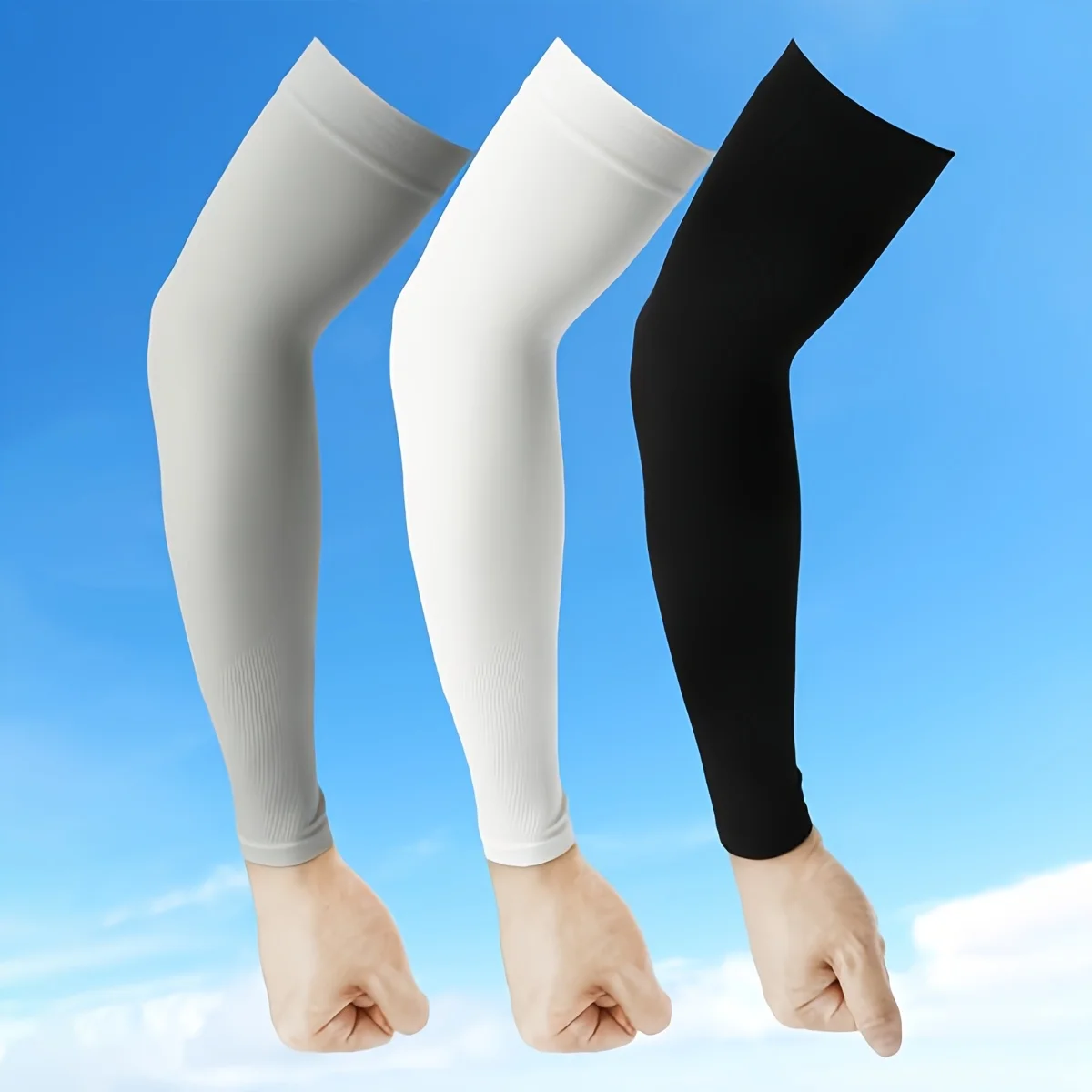 1 par/3 pares de mangas de verano para mujer, ajuste elástico, protección solar, absorción del sudor, accesorios para excursiones de ocio