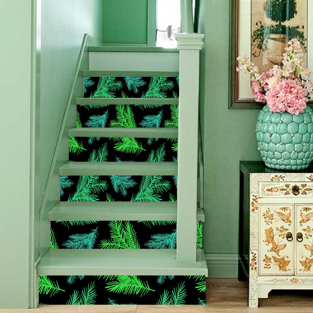 6 Stuks Van Grenen Bladeren, Kerst Trap Stickers, Woondecoratie Trap Stickers Trap Stickers