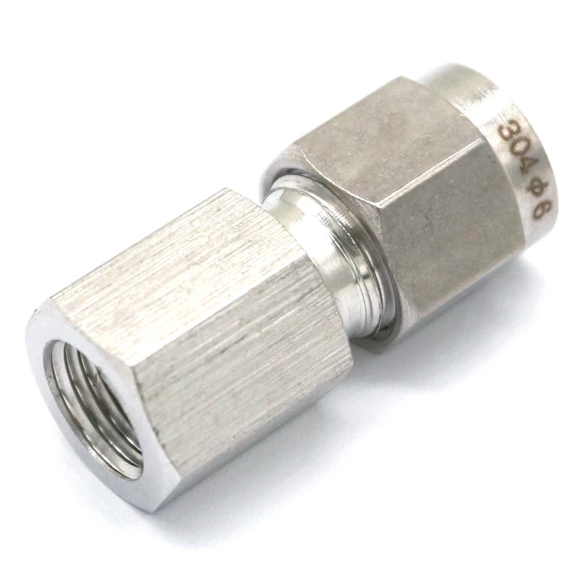 M10x1mm Metric Female to 6mm OD Tube 304 Stainless Steel Pipe Compression fitting Union Connector
