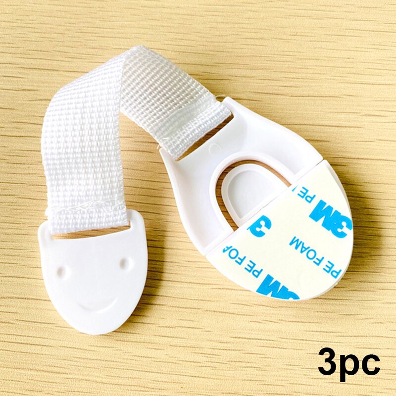 3Pcs Child Lock Protection Kids Locking Doors Safety Cabinet Lock Baby Security Protector Plastic Protection Safety Lock: White-3pc