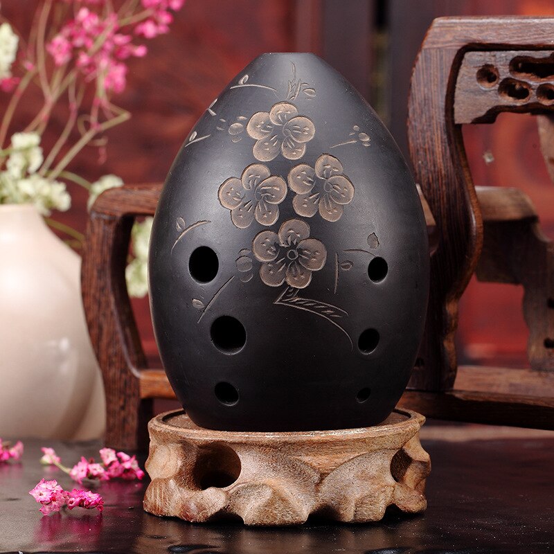 8 Gaten Ocarina Zwarte Klei Xun Muziekinstrument Voor Kinderen Beginner #20/1: A-Plum blossom